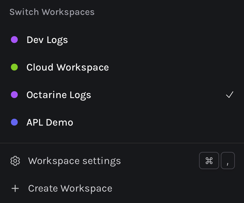 Multiple Workspaces